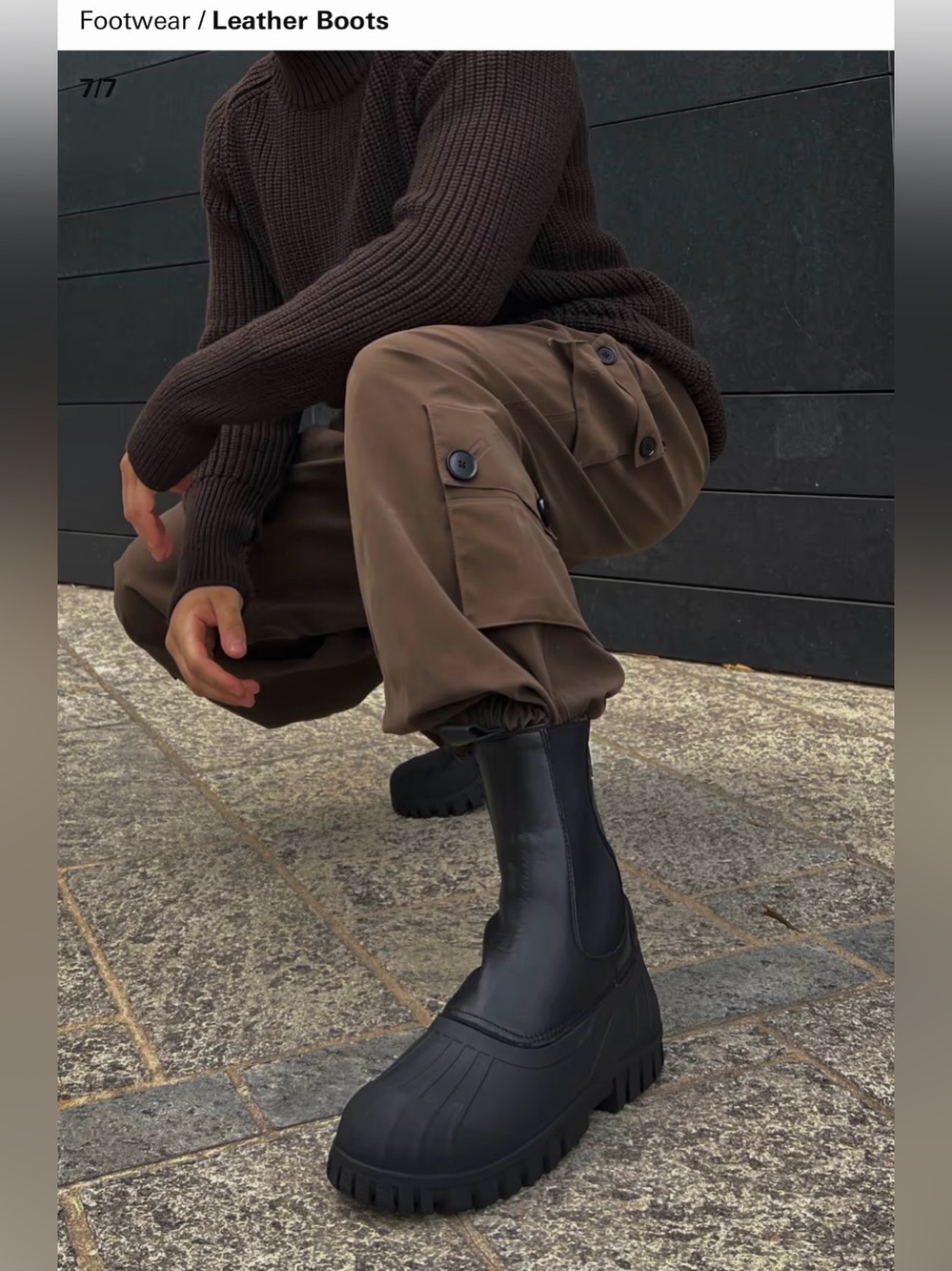 Stutterheim Black Chelsea-Style Lug Sole Boots (waterproof)